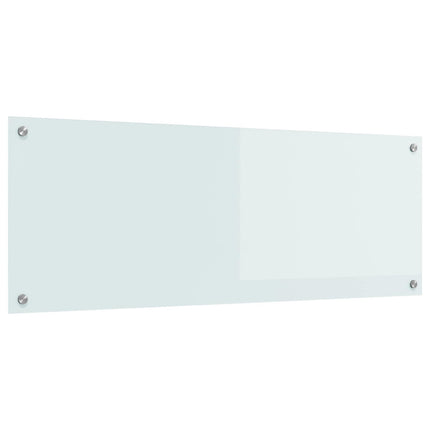 Køkkenbacksplash Hvid 110 x 40 cm hærdet glas
