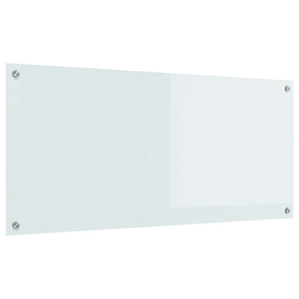 Køkkenbacksplash Hvid 110 x 50 cm hærdet glas