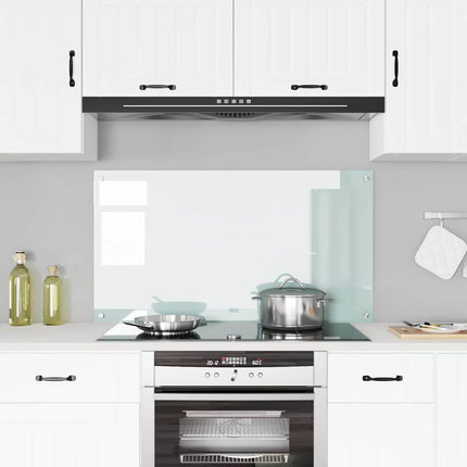 Køkkenbacksplash Hvid 110 x 60 cm hærdet glas