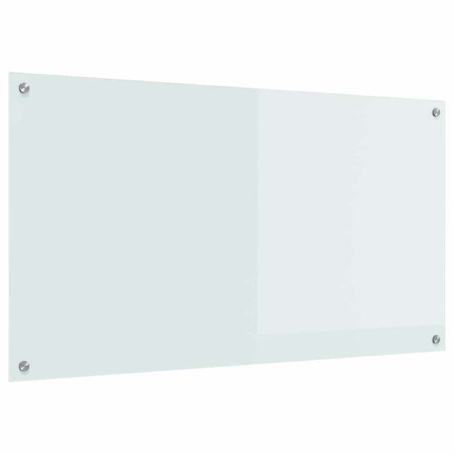Køkkenbacksplash Hvid 110 x 60 cm hærdet glas