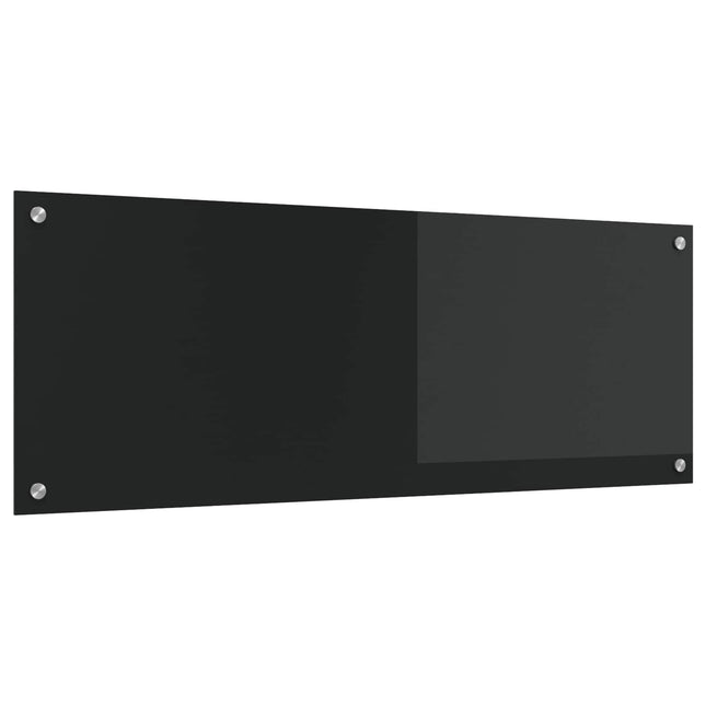 Køkkenbacksplash Sort 110 x 40 cm hærdet glas