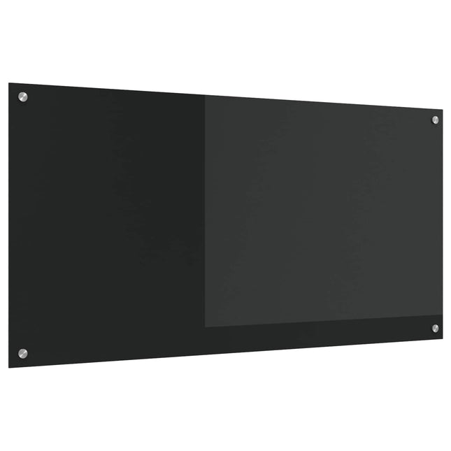 Køkkenbacksplash Sort 120 x 60 cm hærdet glas