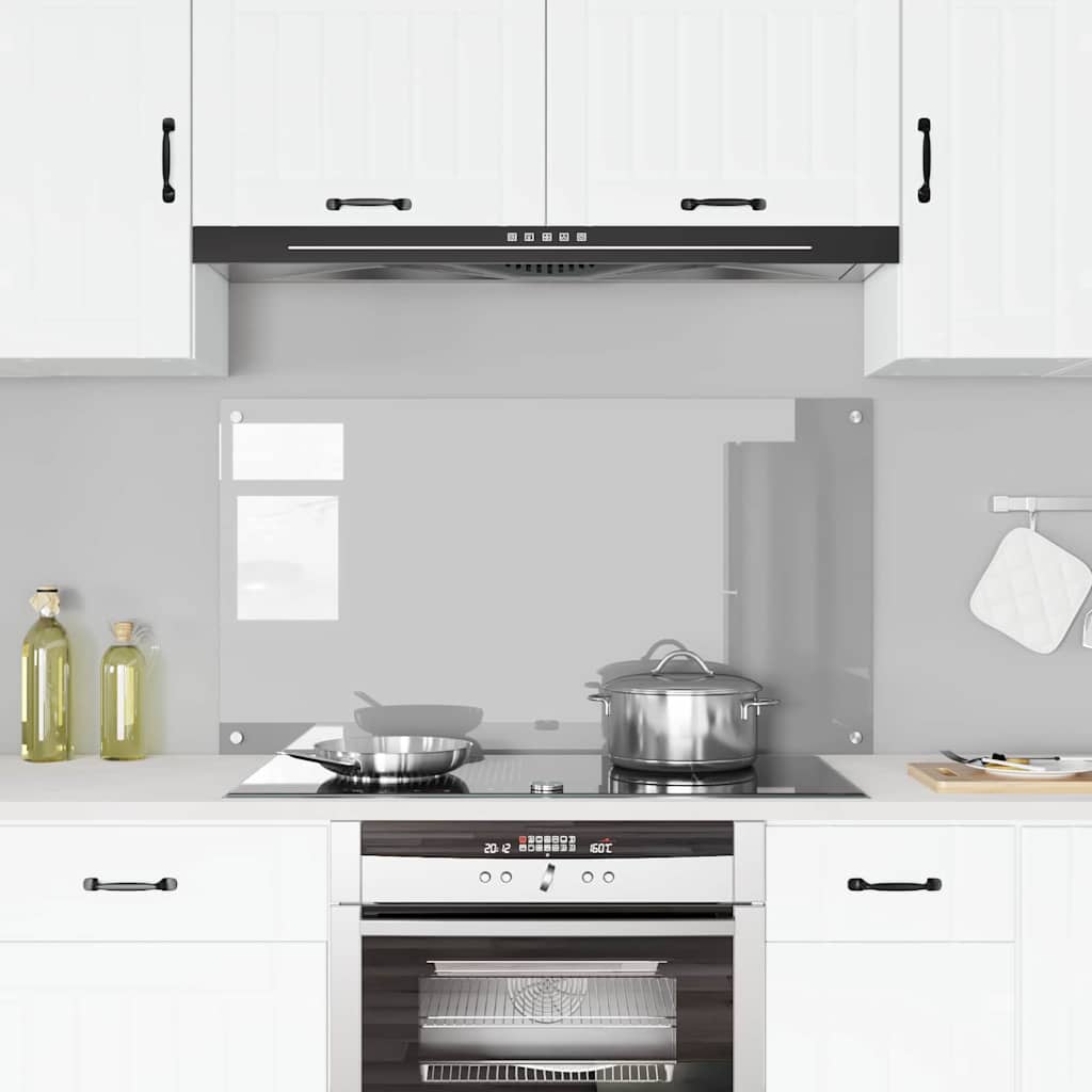 Køkkenbacksplash Lysegrå 110 x 60 cm hærdet glas
