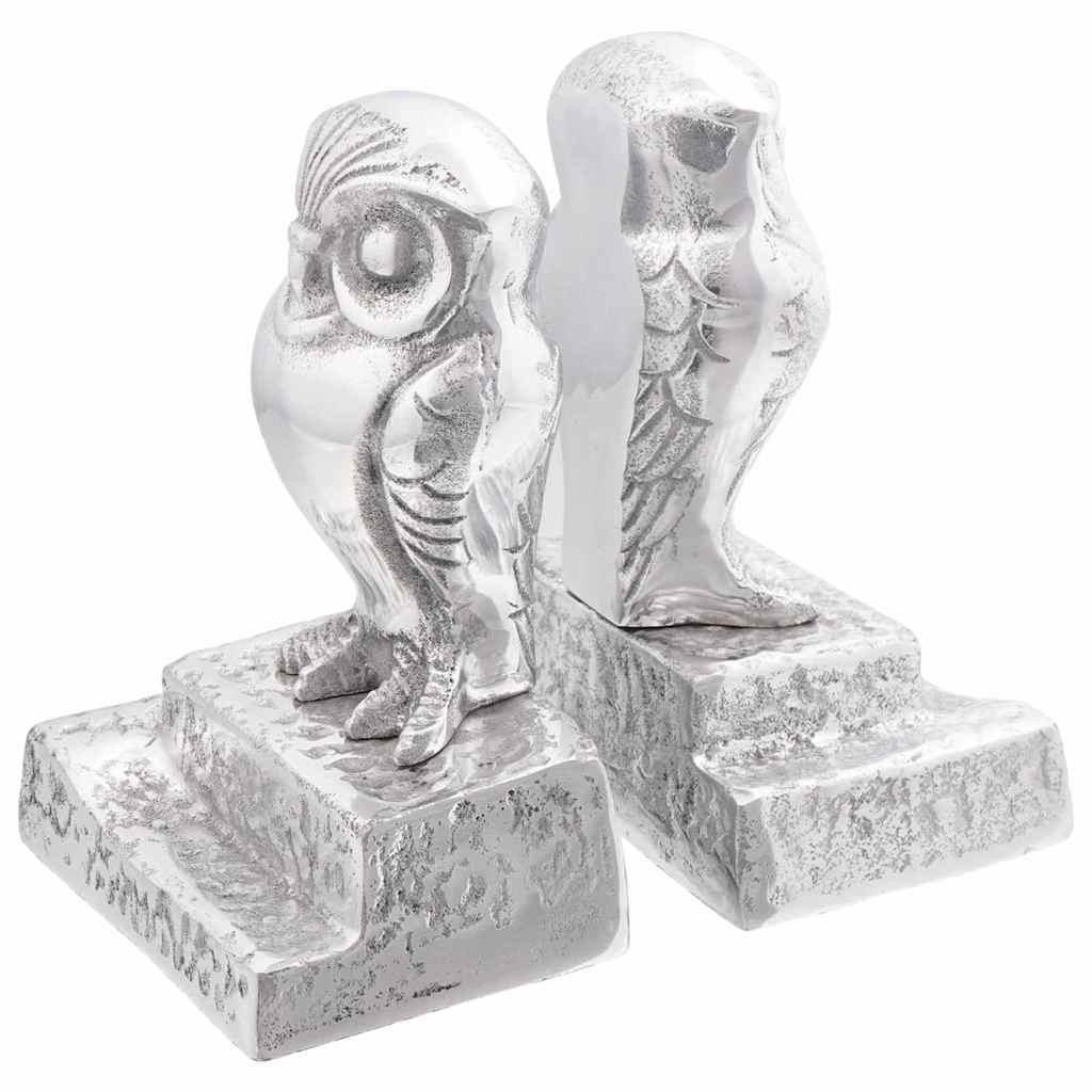 Bogstøtter 2 pcs Sølv 12 x 9 x 19 cm Aluminium