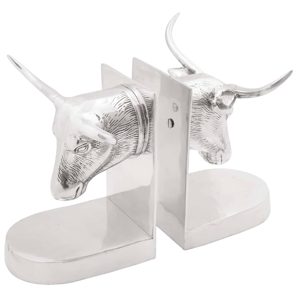 Bogstøtter 2 pcs Sølv 21,5 x 15,5 x 20 cm Aluminium