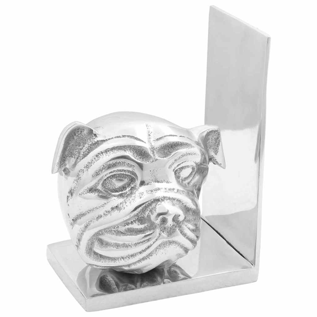 Bogstøtter 2 stk Sølv 8x12x16,5 cm Aluminium Hund