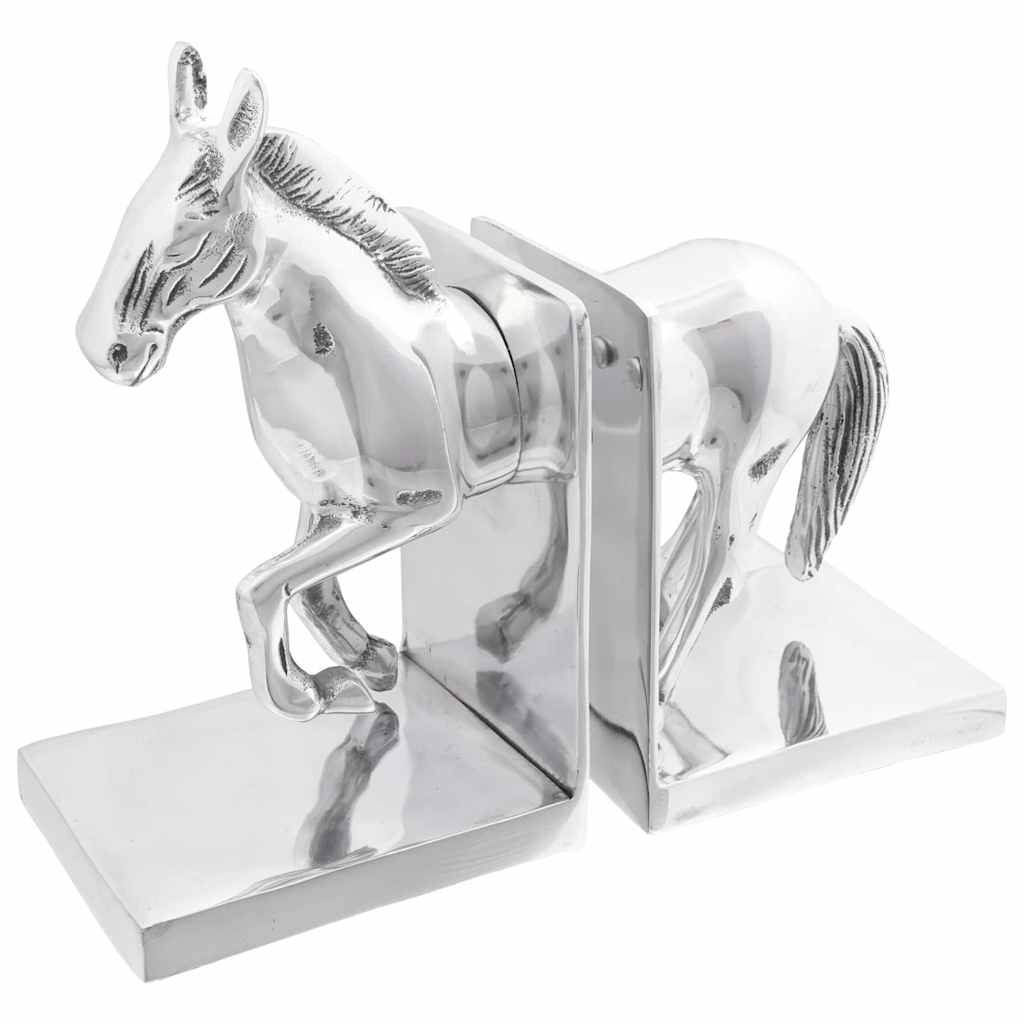 Bogstøtter 2 pcs Sølv 11 x 14 x 25 cm Aluminium