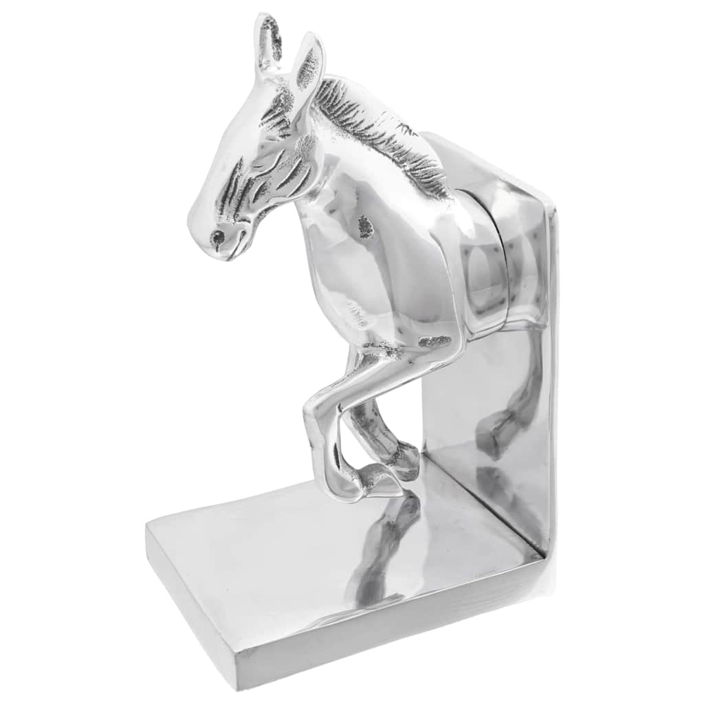 Bogstøtter 2 pcs Sølv 11 x 14 x 25 cm Aluminium
