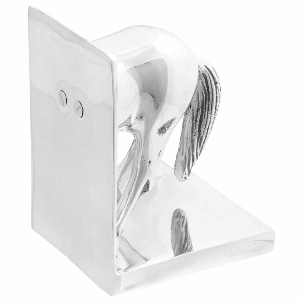 Bogstøtter 2 pcs Sølv 11 x 14 x 25 cm Aluminium