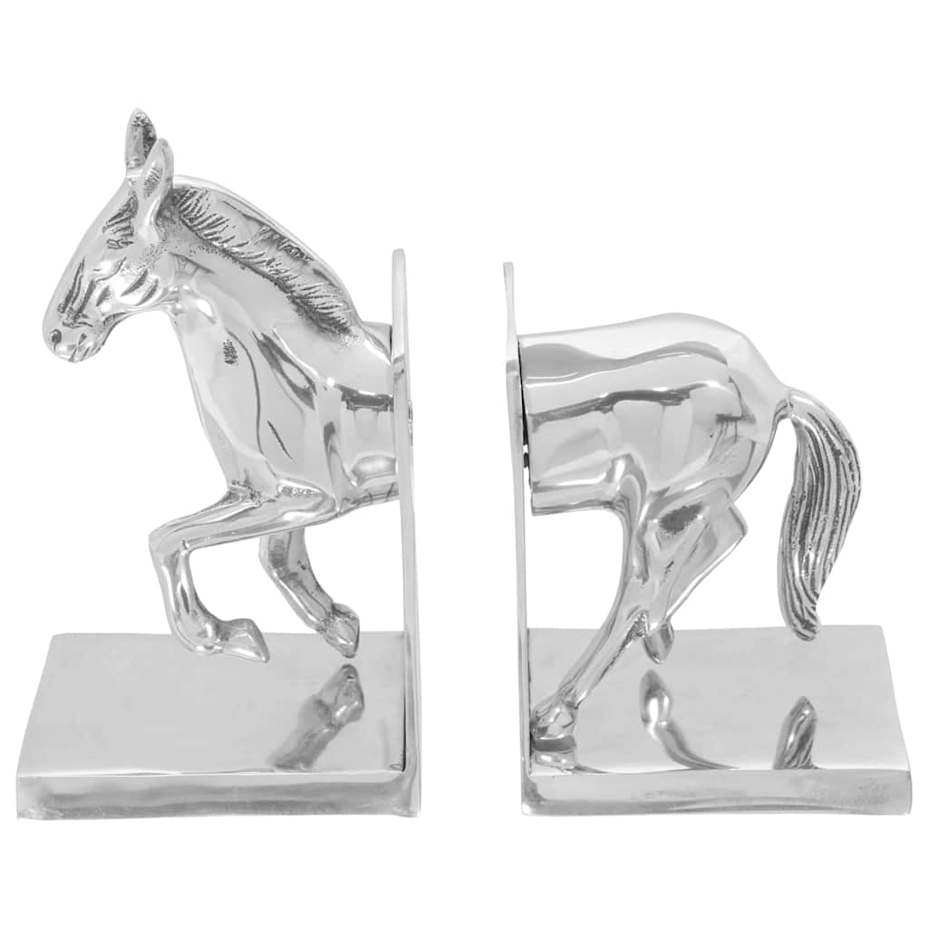 Bogstøtter 2 pcs Sølv 11 x 14 x 25 cm Aluminium