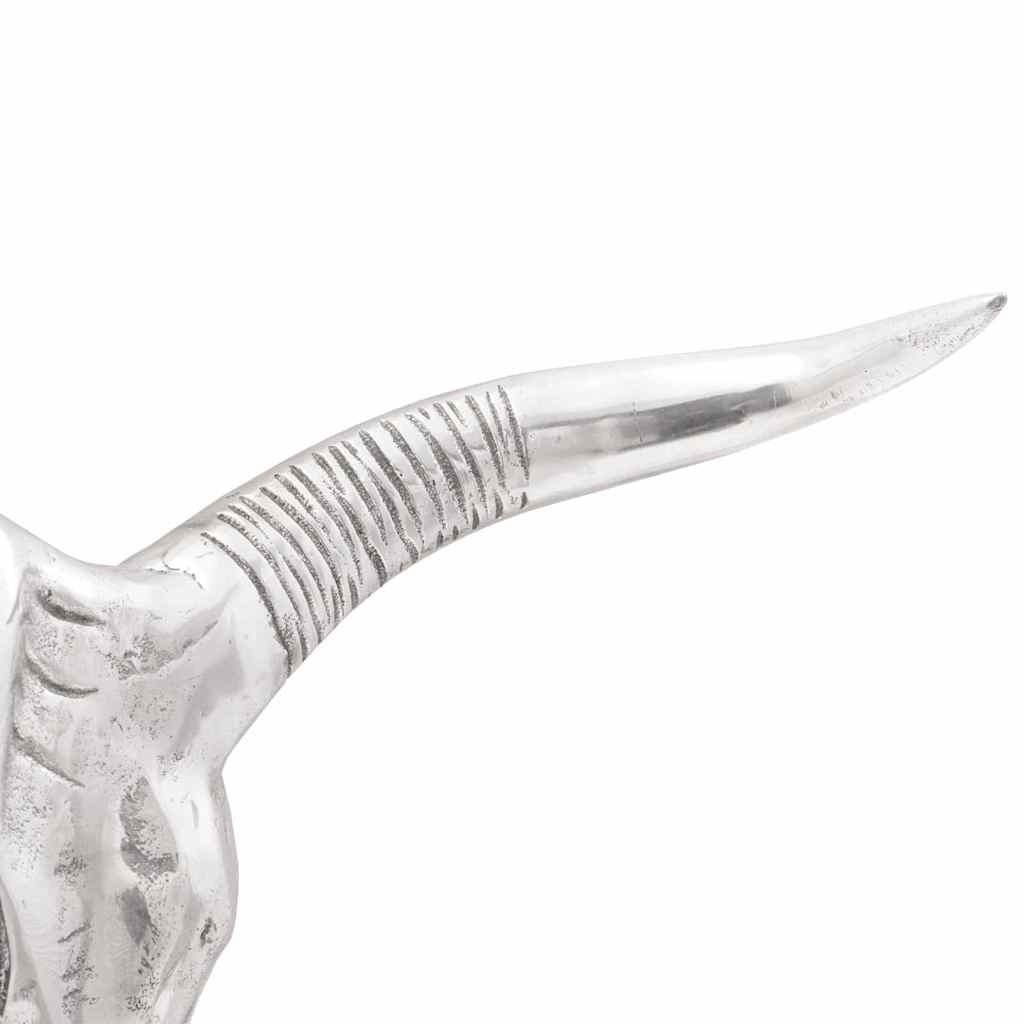 Bull kranium Sølv 49 x 10 x 36 cm Aluminium