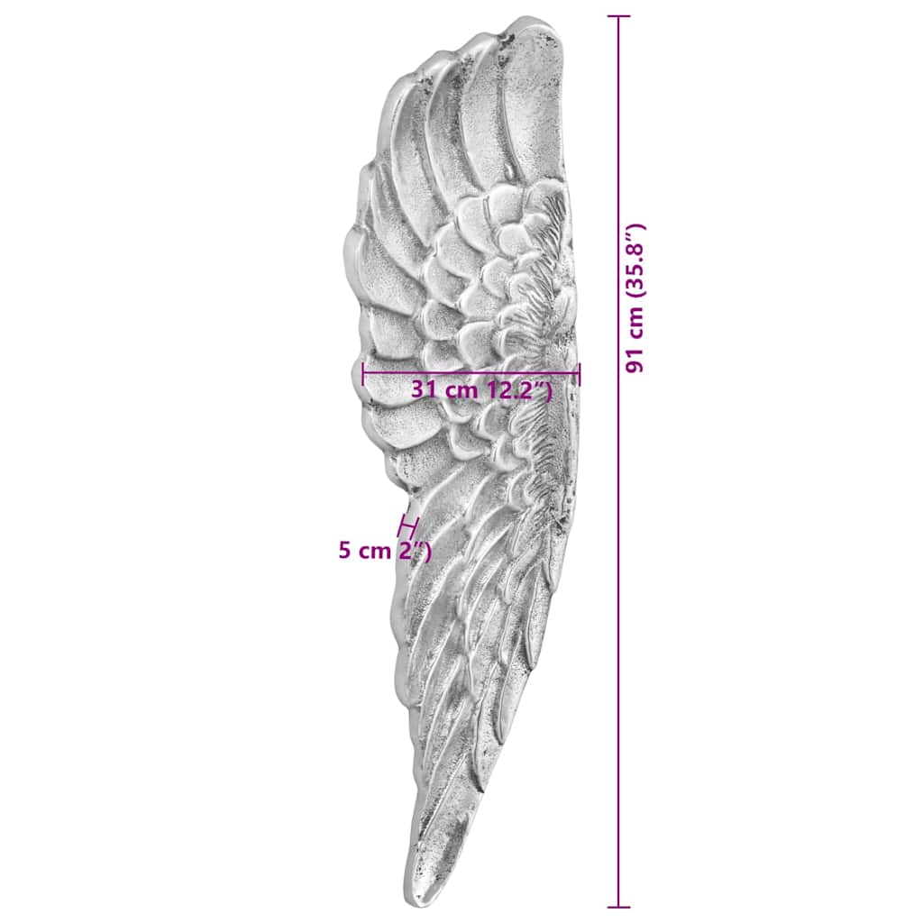 Vinger Skulptur 2 pcs Sølv 31 x 5 x 91 cm Aluminium