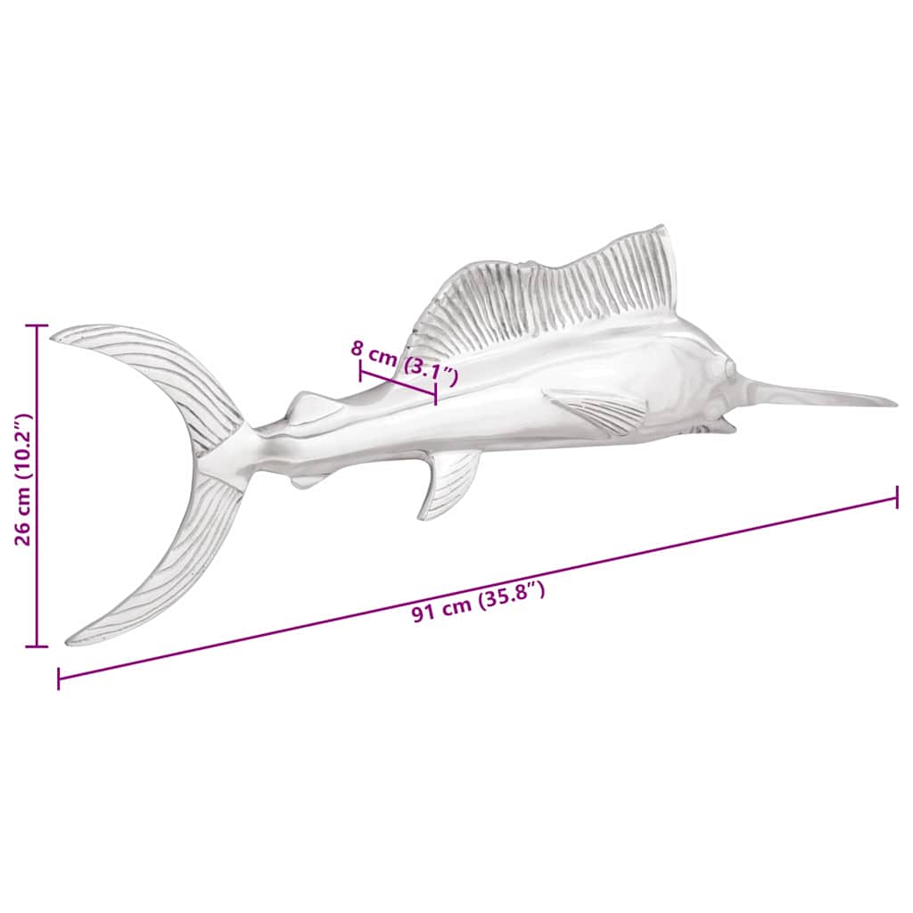 Skulptur Sølv 91 x 8 x 26 cm Aluminium