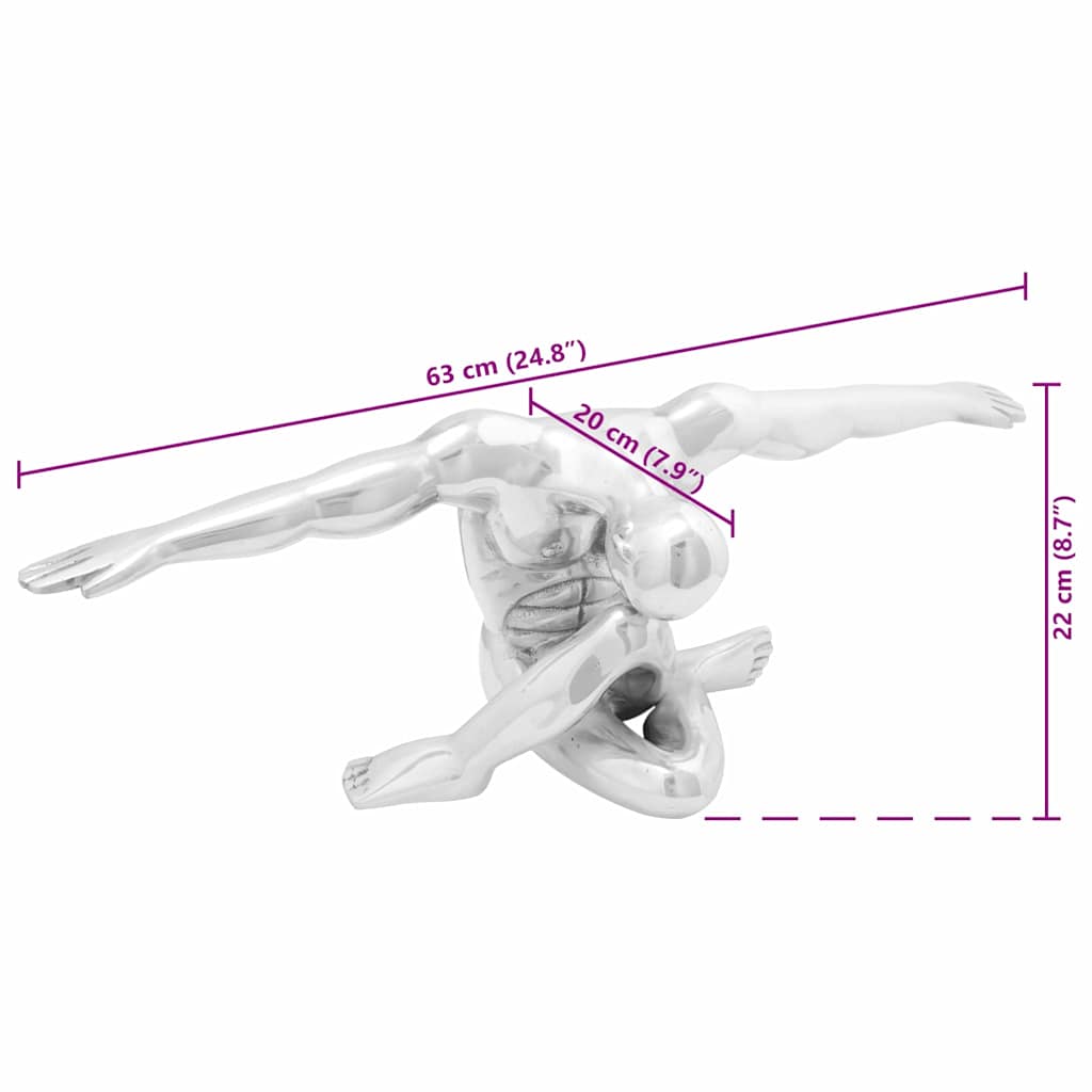 Skulptur Sølv 63 x 20 x 22 cm Aluminium