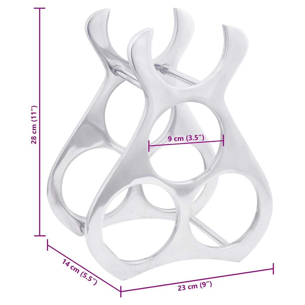 Vinfad Sølv 23 x 14 x 28 cm Aluminium