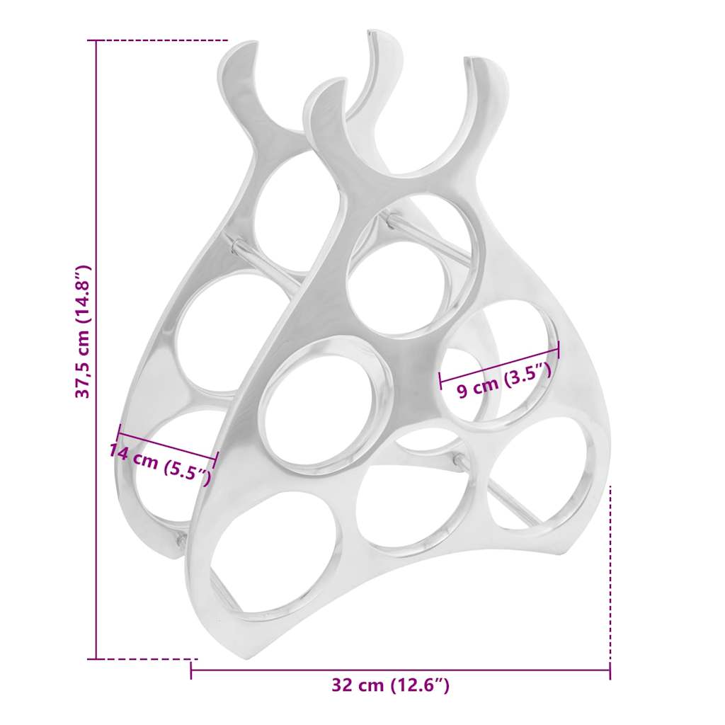 Vinfad Sølv 38 x 33 x 13 cm Aluminium