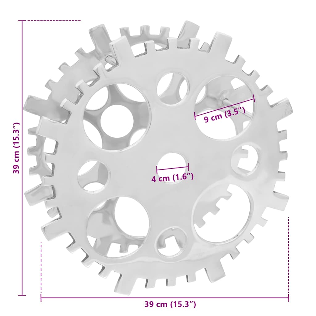 Vinfad Sølv 39 x 39 x 14 cm Aluminium