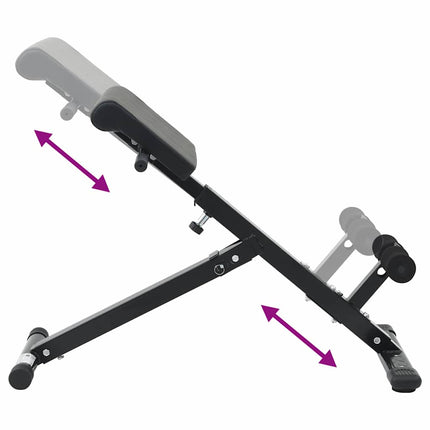 Hyperextension bænk Sort 100,5 x 70 x 78 cm Pulverlakeret stål