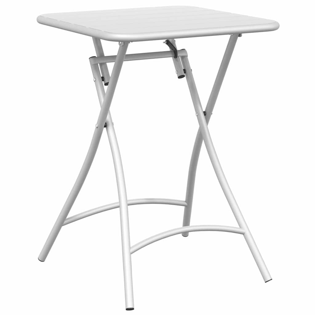Bistrobord - hvidt foldbart havebord i pulverlakeret stål 55 × 55 × 72,5 cm