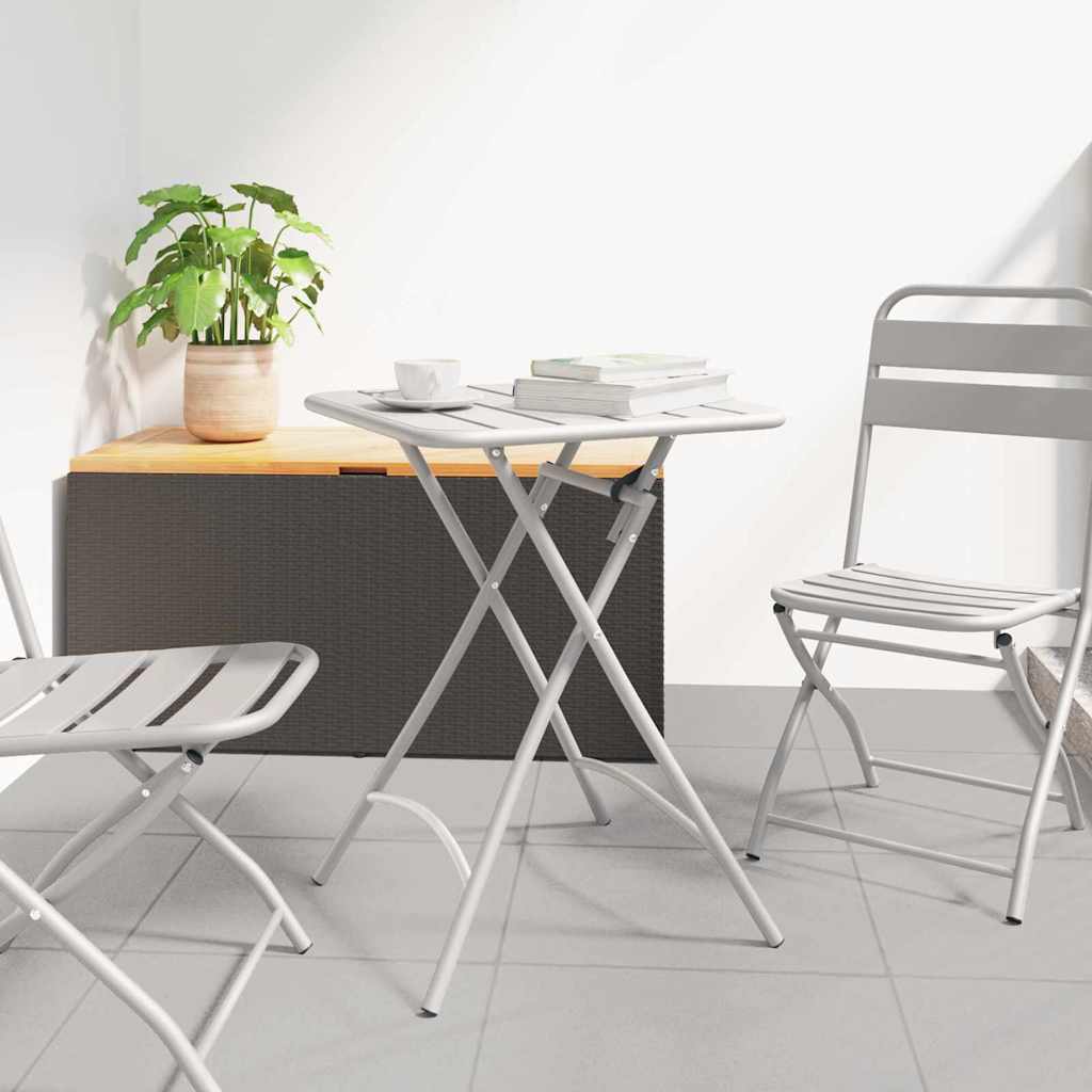 Bistrobord - beige 55 × 55 × 72,5 cm i pulverlakeret stål