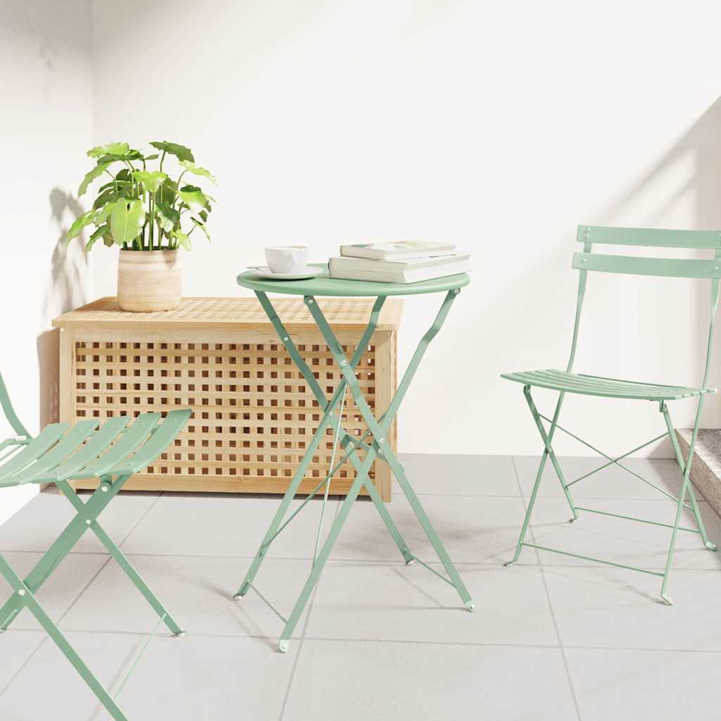 Bistrobord - lys mint Ø 50 x 71 cm, pulverlakeret stål, sammenklappeligt