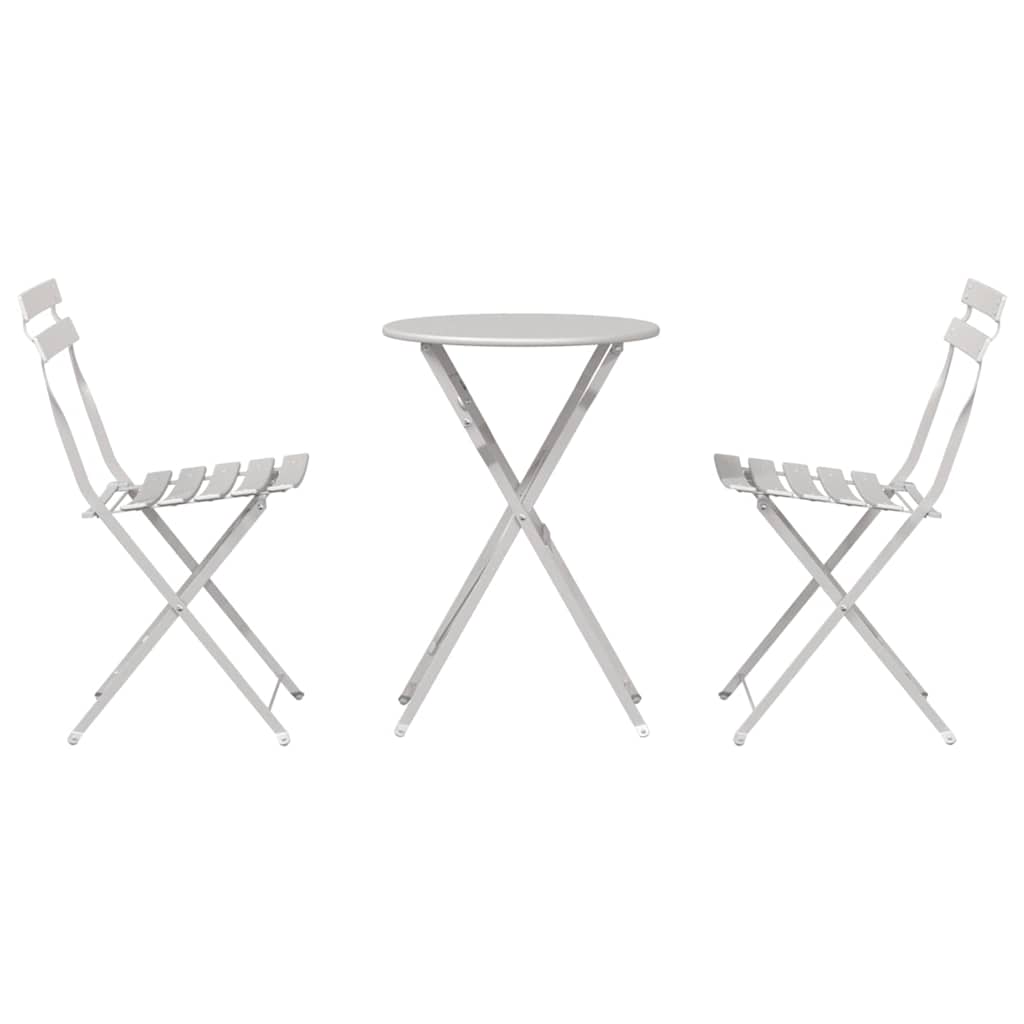 Sammenklappeligt Bistro Sæt 3 pcs Beige Stål