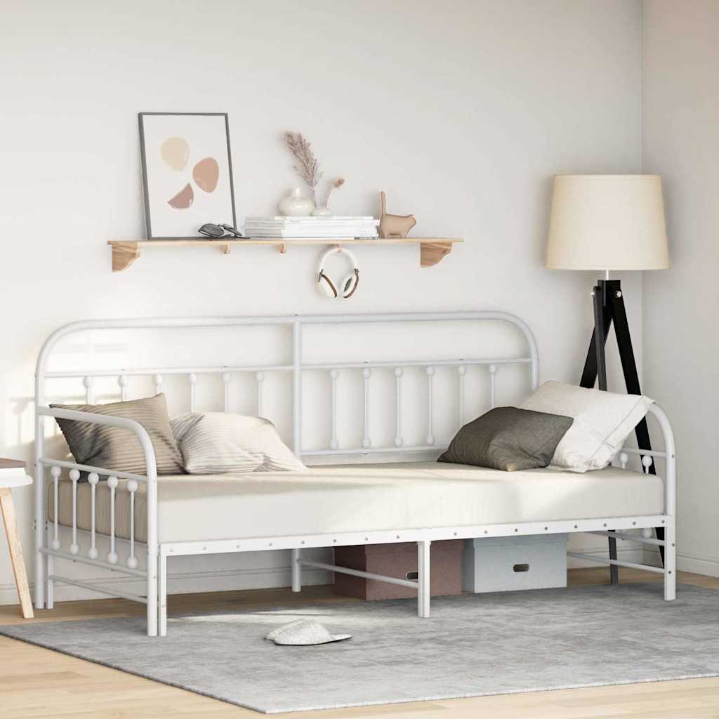 Dagsengramme Hvid 90 x 190 cm Pulverlakeret stål