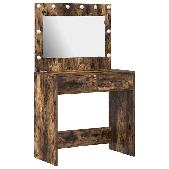 Klædeskab med spejl Røget eg 78,5 x 41 x 135 cm Konstrueret træ