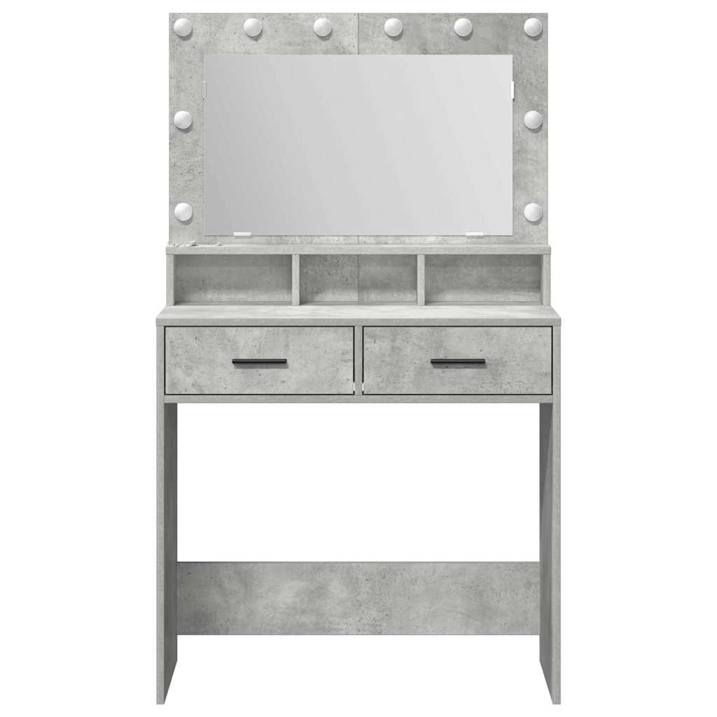 Klædeskab med skuffe Beton Grå 79 x 41 x 135 cm Konstrueret træ