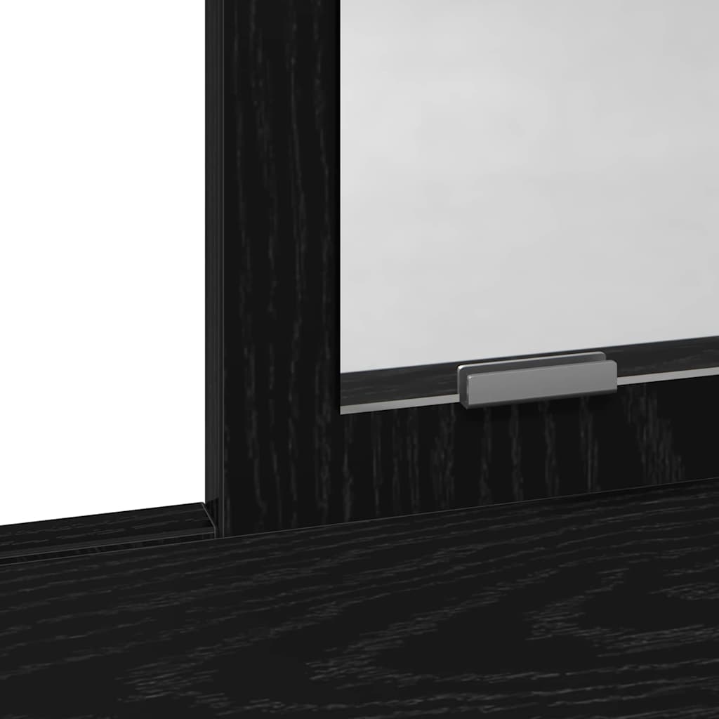 Dressingbord med hylde Sort eg 79 x 41 x 140 cm Konstrueret træ