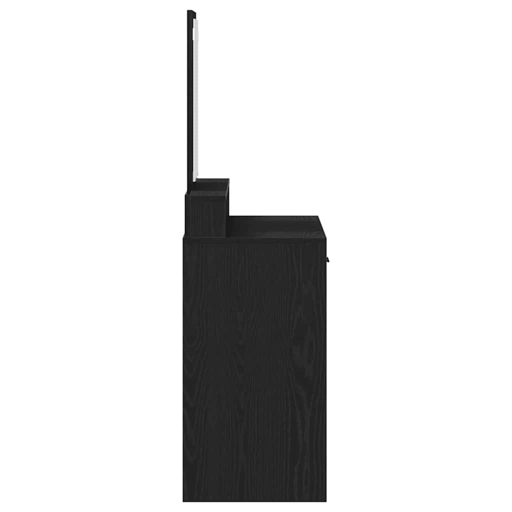 Dressingbord med hylde Sort eg 79 x 41 x 140 cm Konstrueret træ