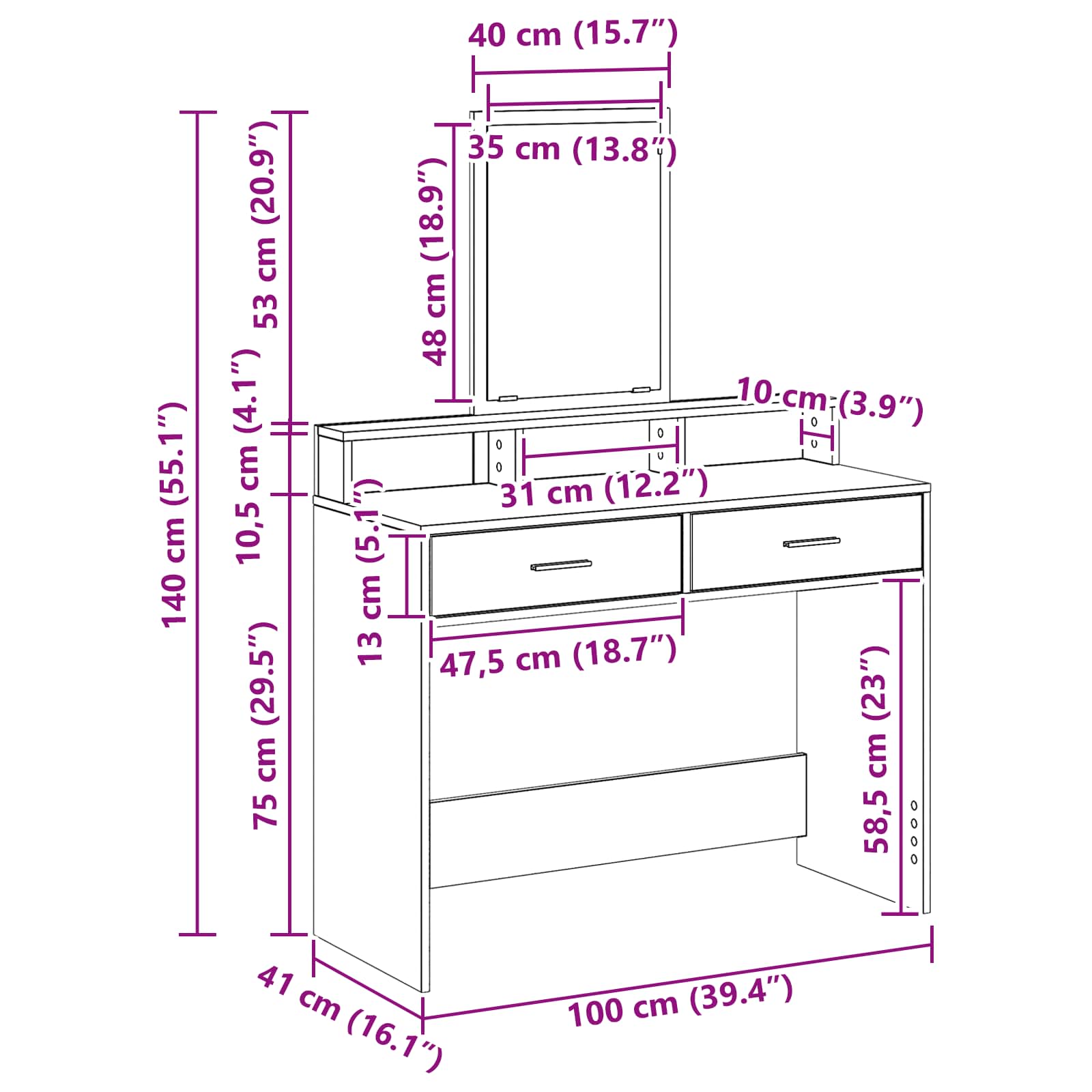 Klædeskab med hylde Beton Grå 100 x 41 x 140 cm Konstrueret træ