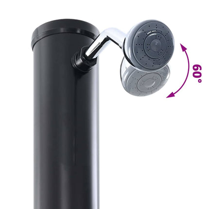 Udendørs Solbruser Sort 217 cm PVC og Aluminium