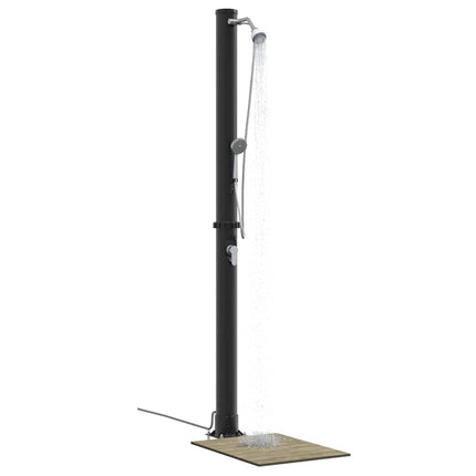 Udendørs Solbruser Sort 217 cm PVC og Aluminium