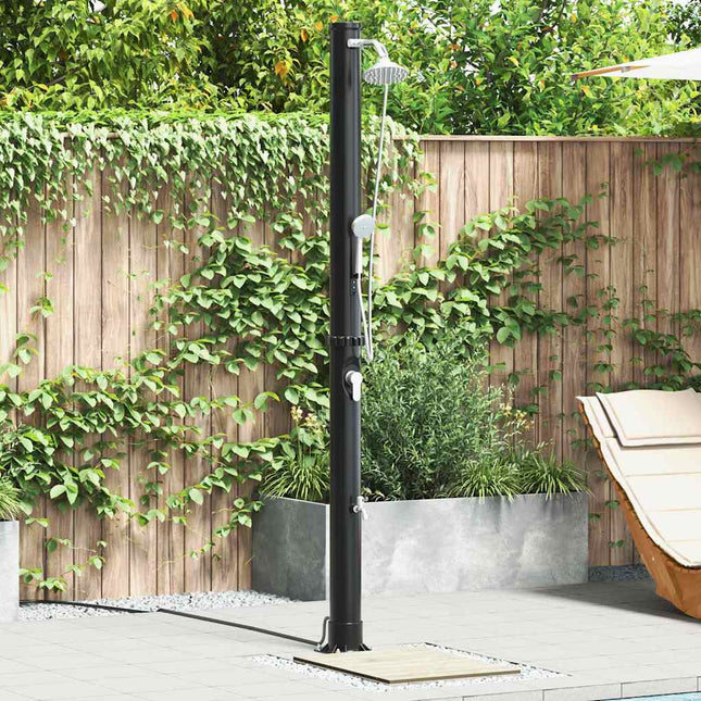 Udendørs Solbruser 20 l PVC og Aluminium Sort