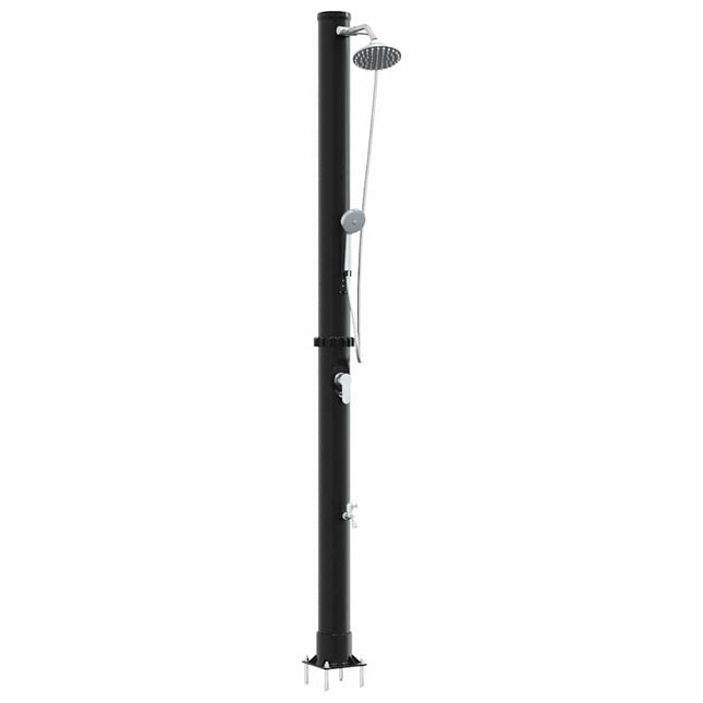Udendørs Solbruser 20 l PVC og Aluminium Sort