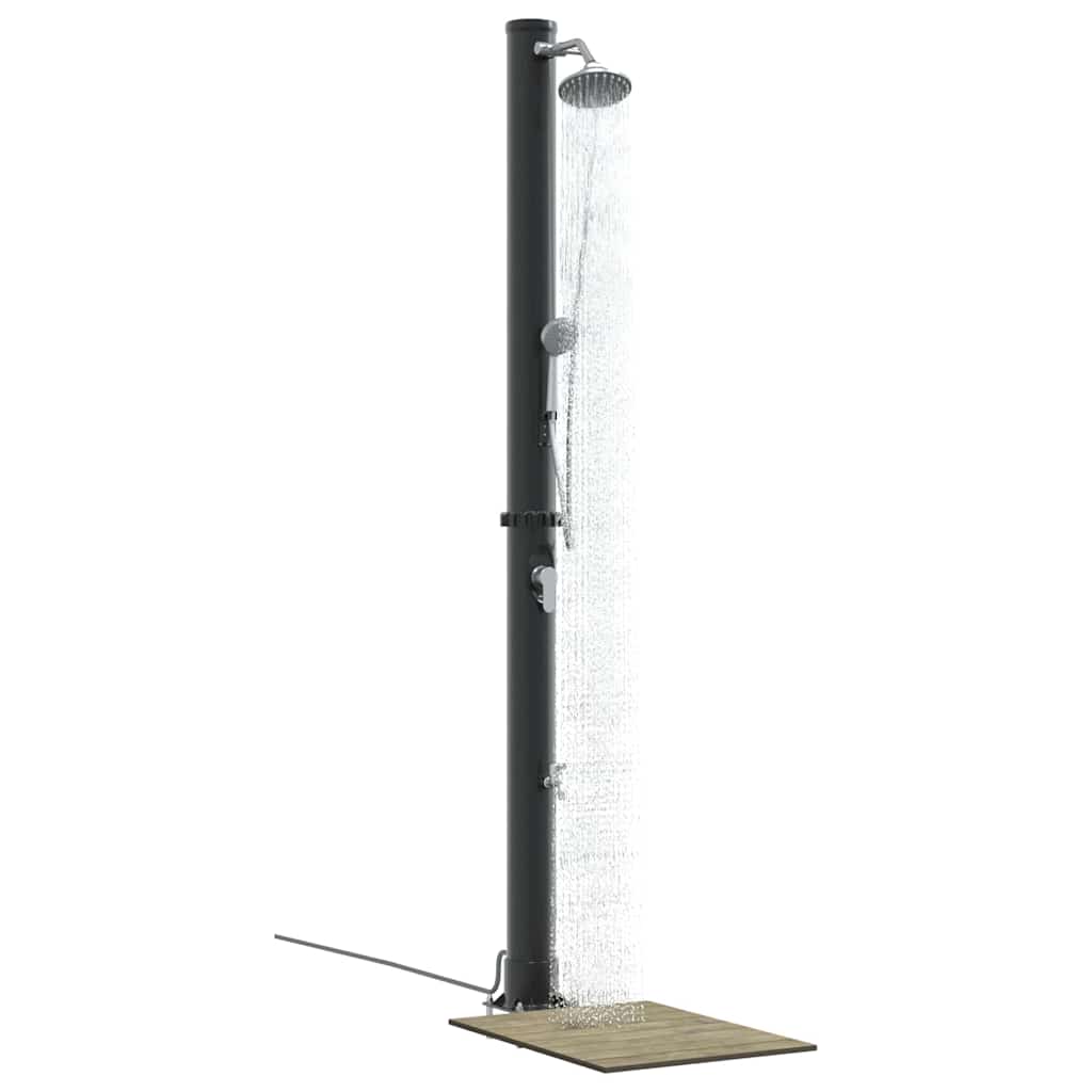 Udendørs Solbruser Sort 217 cm PVC og Aluminium