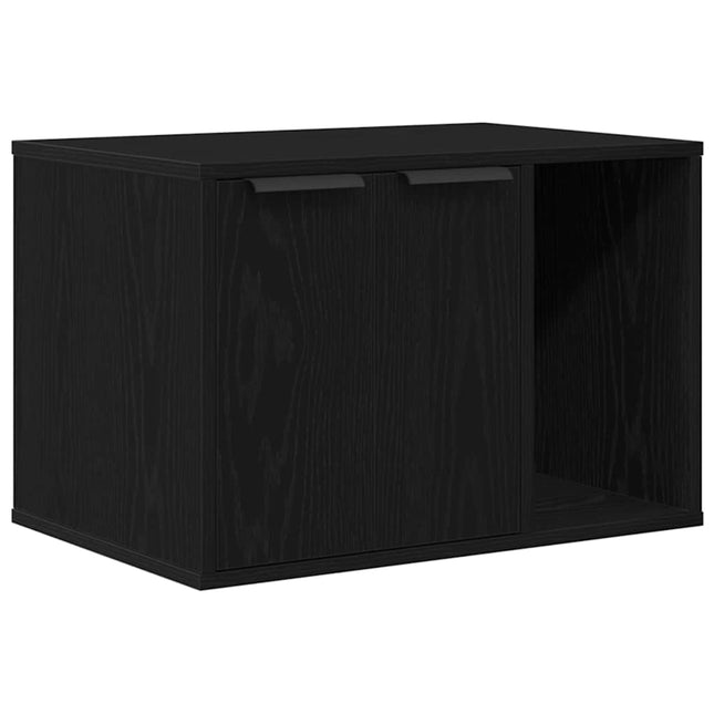 kattebakke sort egetræ 60x40x40 cm konstrueret træ