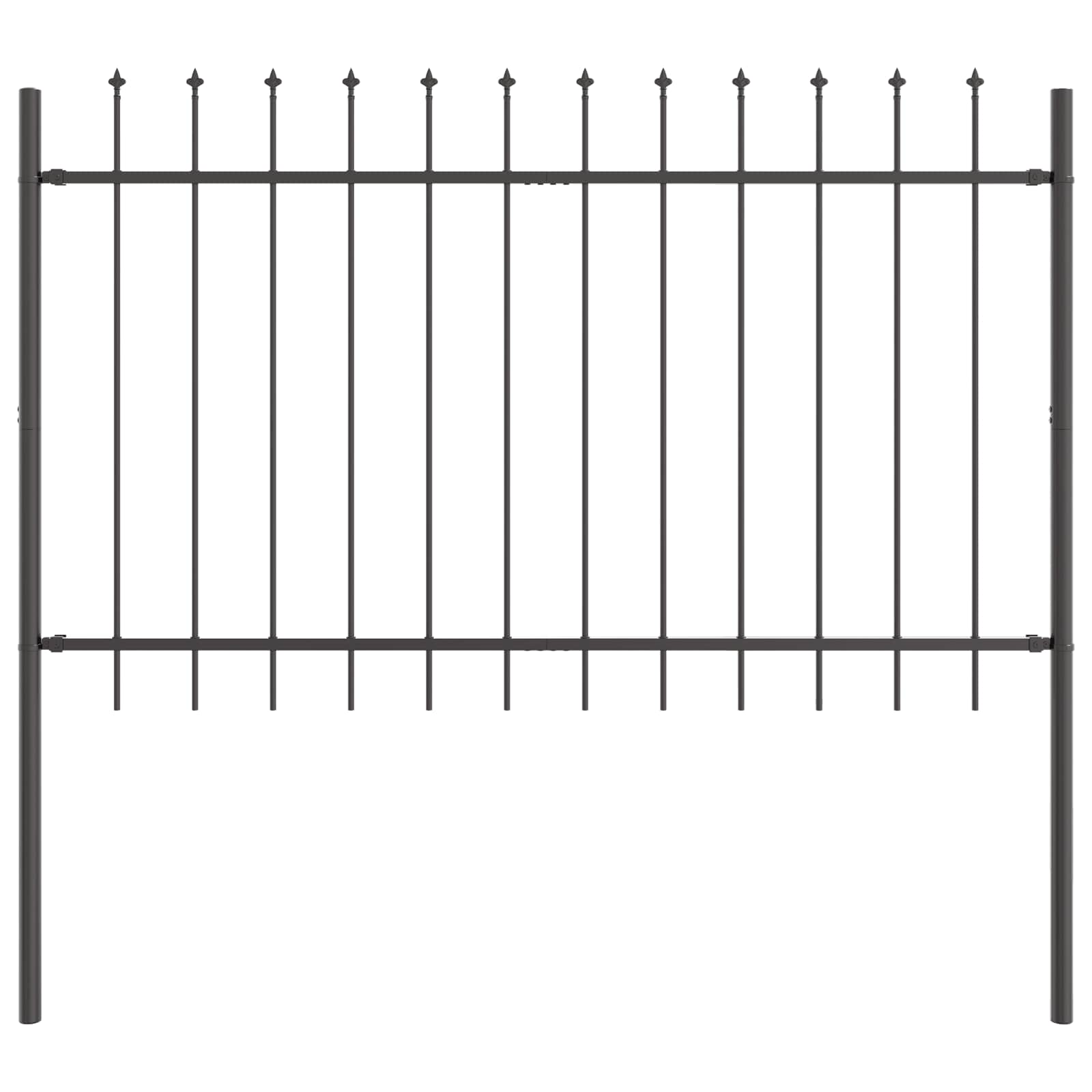 Havehegn 2 pcs Grå 3,4 x 0,8 m Pulverlakeret stål