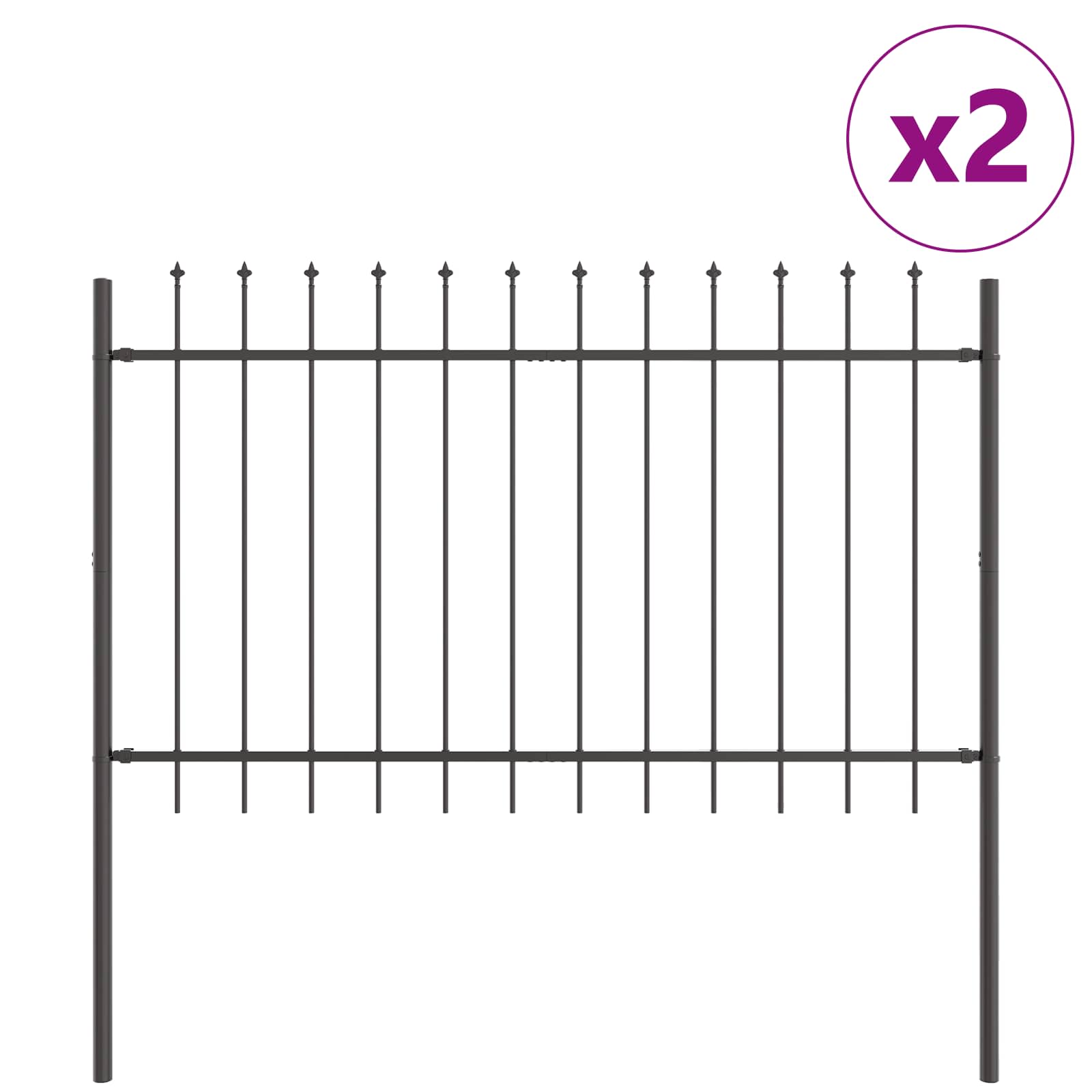 Havehegn 2 pcs Grå 3,4 x 1 m Pulverlakeret stål