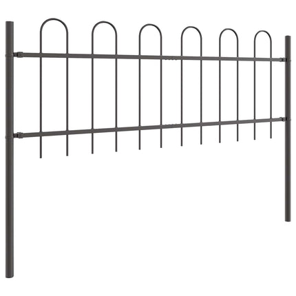 Havehegn 2 pcs Grå 3,4 x 0,6 m Pulverlakeret stål