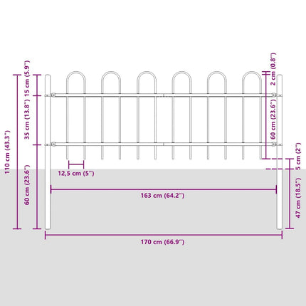 Havehegn BOXTEL 2 stk. 3,4 x 0,6 m Pulverlakeret stål Hvid