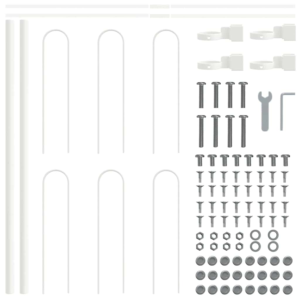 Havehegn 3 pcs Hvid 5,1 x 0,6 m Pulverlakeret stål