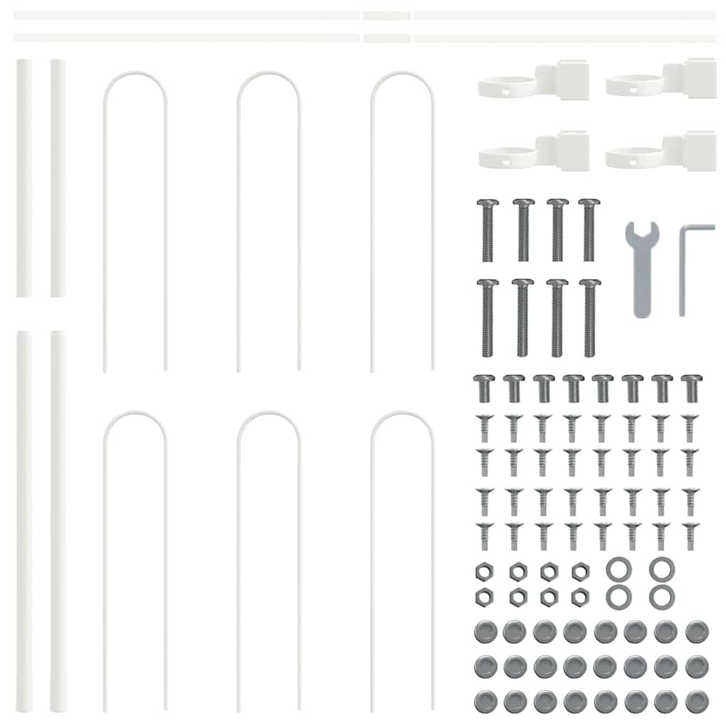 Havehegn 3 pcs Hvid 5,1 x 1 m Pulverlakeret stål