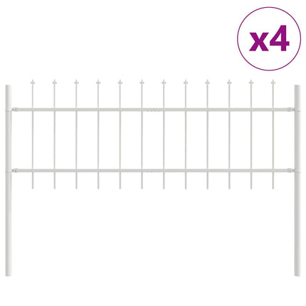 Havehegn WOERDEN 4 stk. 6,8 x 0,6 m Pulverlakeret stål Hvid