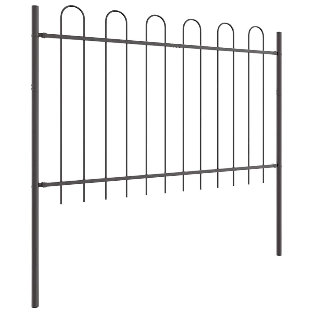 Havehegn 5 pcs Grå 8,5 x 1,2 m Pulverlakeret stål