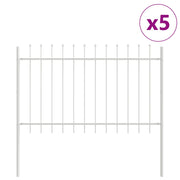 Havehegn 5 pcs Hvid 8,5 x 0,8 m Pulverlakeret stål