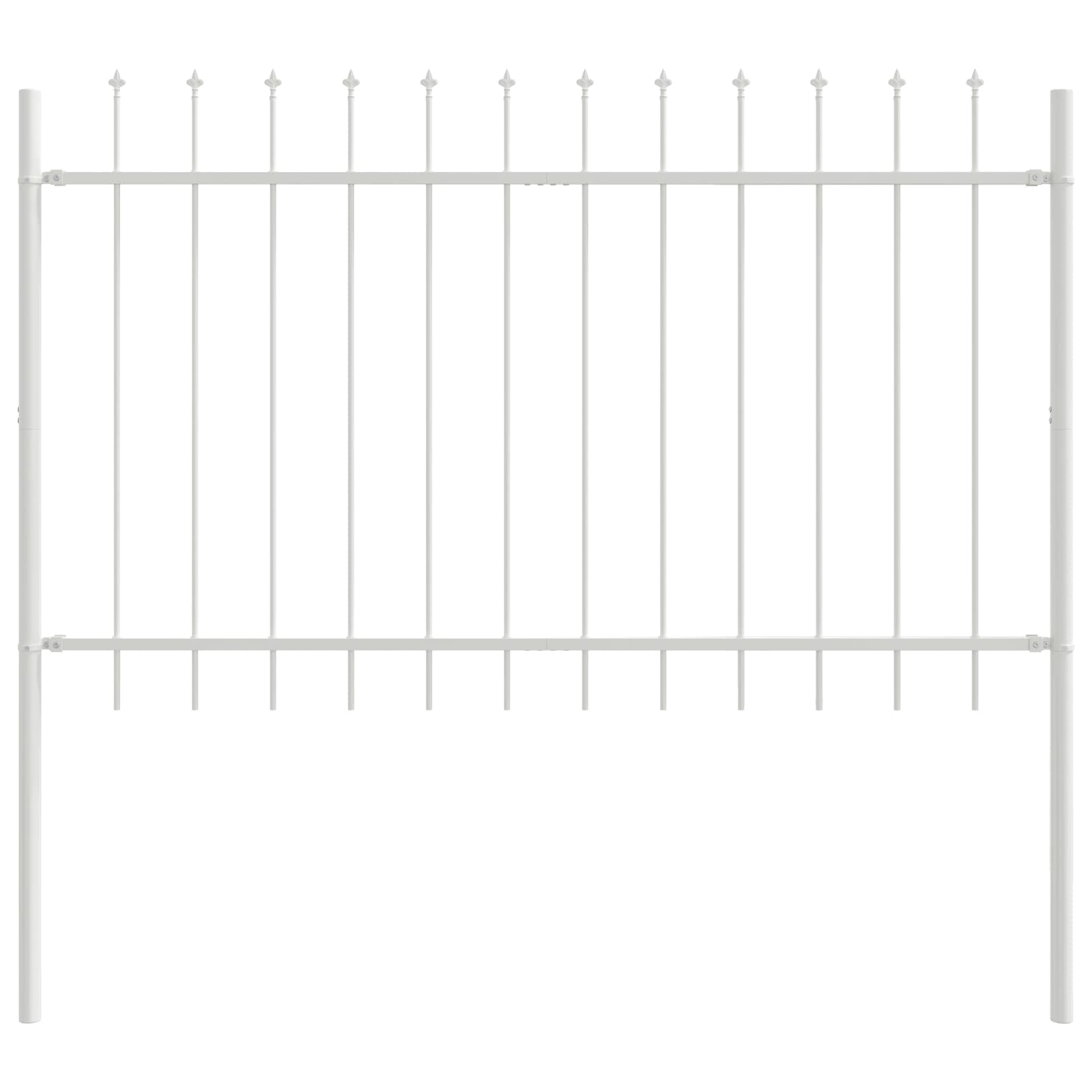 Havehegn 5 pcs Hvid 8,5 x 0,8 m Pulverlakeret stål