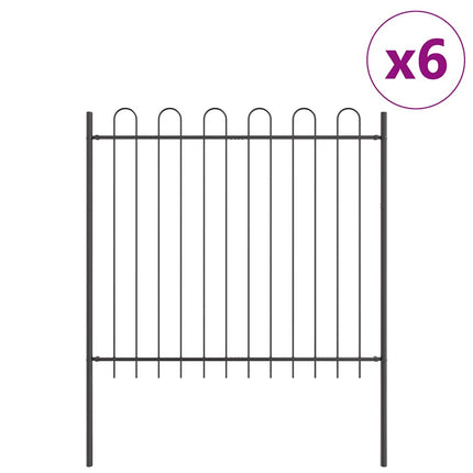 Havehegn BOXTEL 6 stk. 10,2 x 1,5 m Pulverlakeret stål Grå