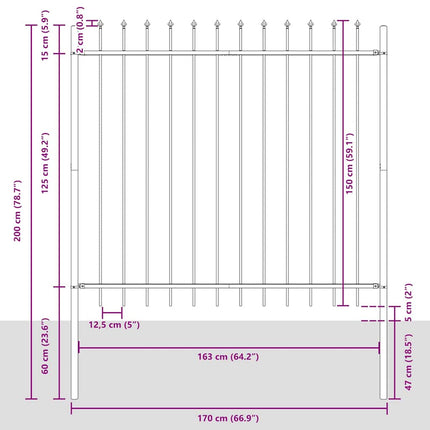 Havehegn WOERDEN 6 stk. 10,2 x 1,5 m Pulverlakeret stål Hvid